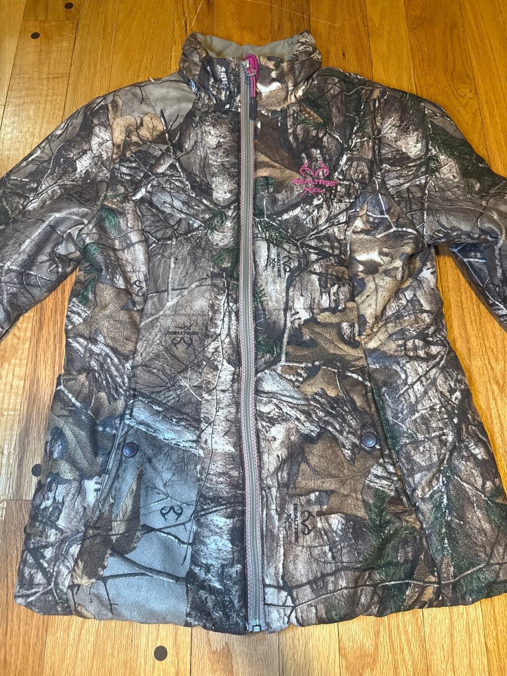 Realtree Xtra Women S 34-36 Camo Hunting Jacket Insulated Pink Full Zip